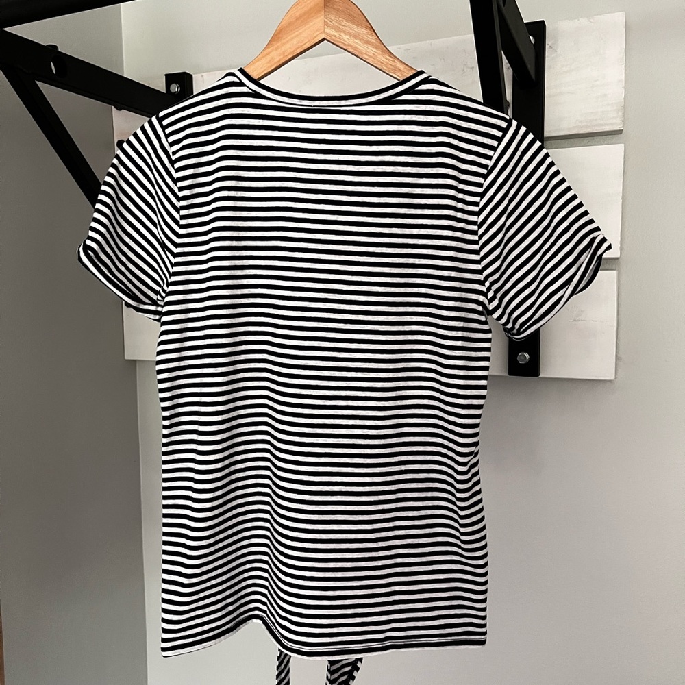 Navy and white striped Tshirt with tie waist by J.Crew - Picture 2 of 3